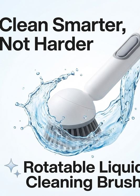 Rotatable Liquid-Adding Cleaning Brush for Scrubbing